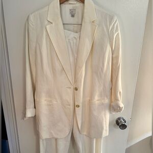 A New Day Elegant Linen Rayon Cream Blazer size XL